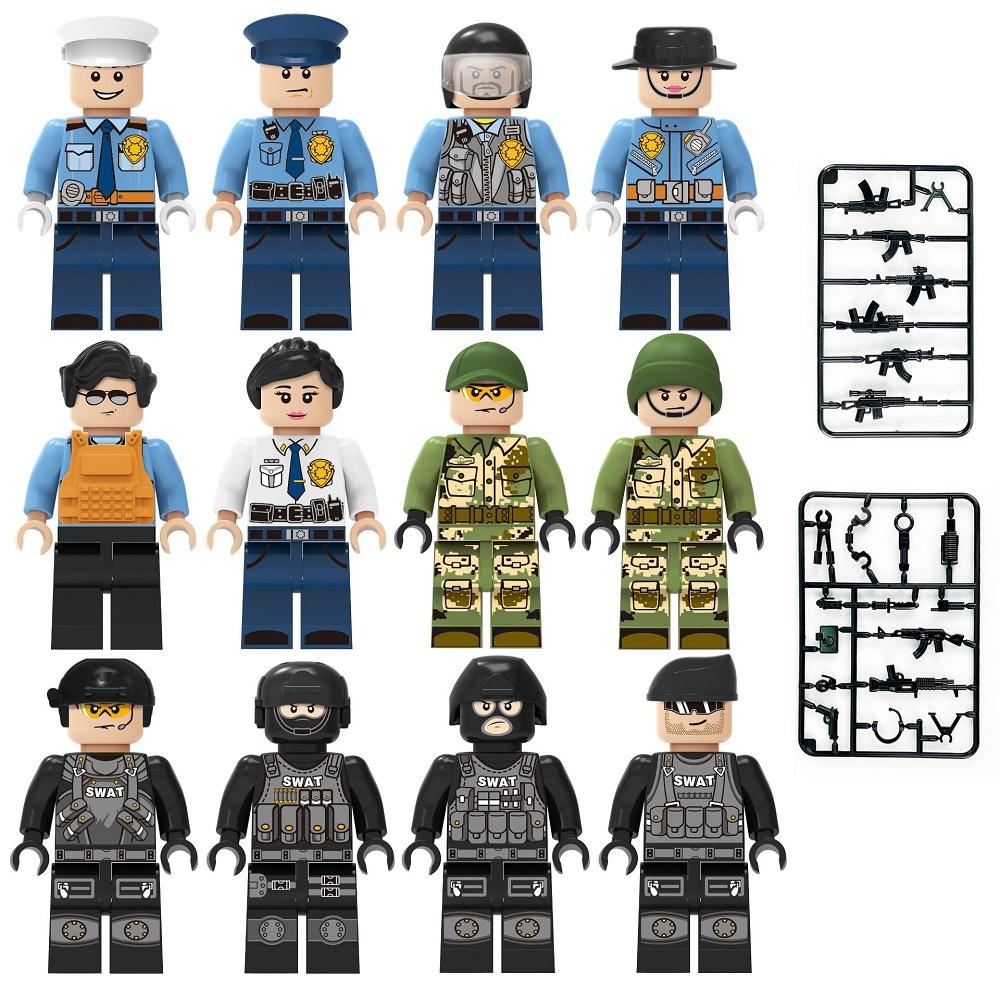 SWAT City Police Special Forces Moc Modern Army Soldier Sets Minifigure MOC Assembly Army Building Block Bricks Toys