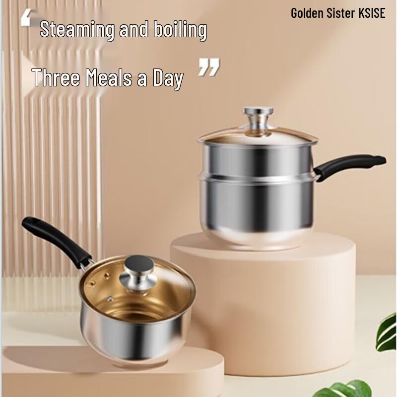 Jinsaozi 18cm Multifunktionaler Edelstahl Milchaufschäumer Topf