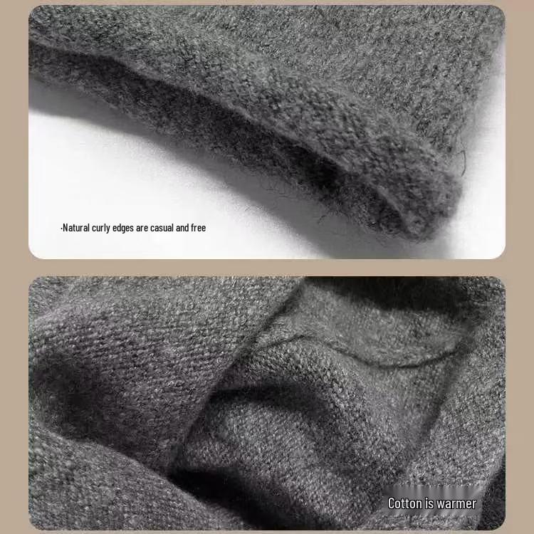 Women's Large Head Beanie: Autumn/Winter Breathable Loose Knit Hat for a Slimming Look.