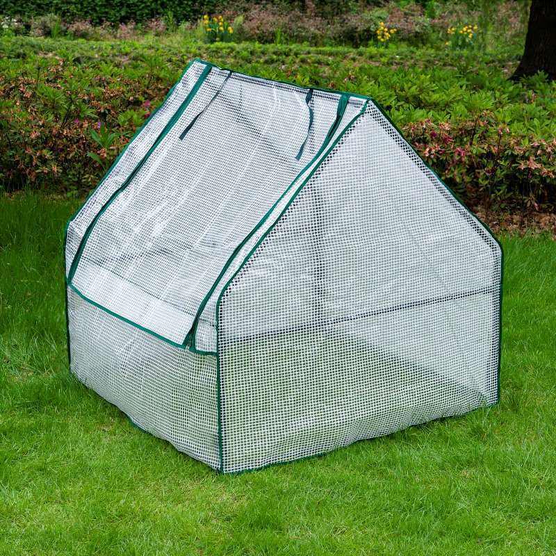 Complete Greenhouse Cover Set: Green Mesh & Transparent PVC Covers for Garden Accessories