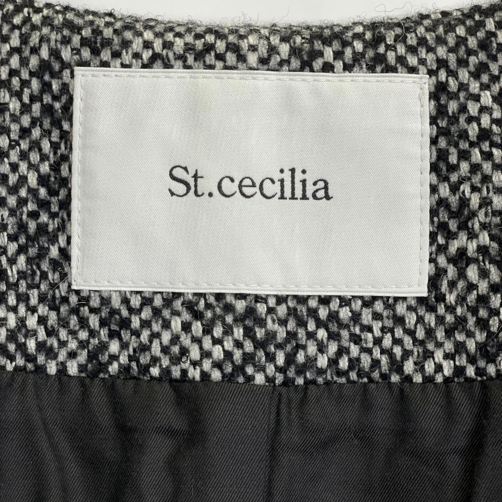 St.cecilia 232E3122 Grey Wool Silk Puff Sleeve Coat Jacket Jacket F grayUsed