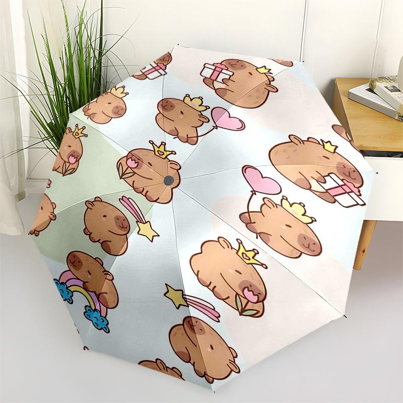 

Capybara Themed Travel Umbrella-8 Ribs Automatic Opening and Closing, Portable Folding Design, Compact and Stylish Umbrella Suitable for Out