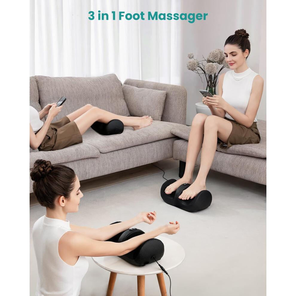 Nekteck Shiatsu Foot Massager with Heat Foot and Calf Massager with Massage Roller Lightweight and Compact Suitable for Offices and Home (Not
