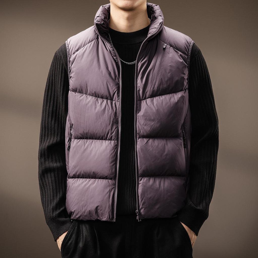 Men's Trendy Stand Collar Down Vest - Autumn/Winter Warm Workwear Jacket