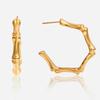 Light Luxury Niche High-end 18K Gold Bamboo C-ring Earrings