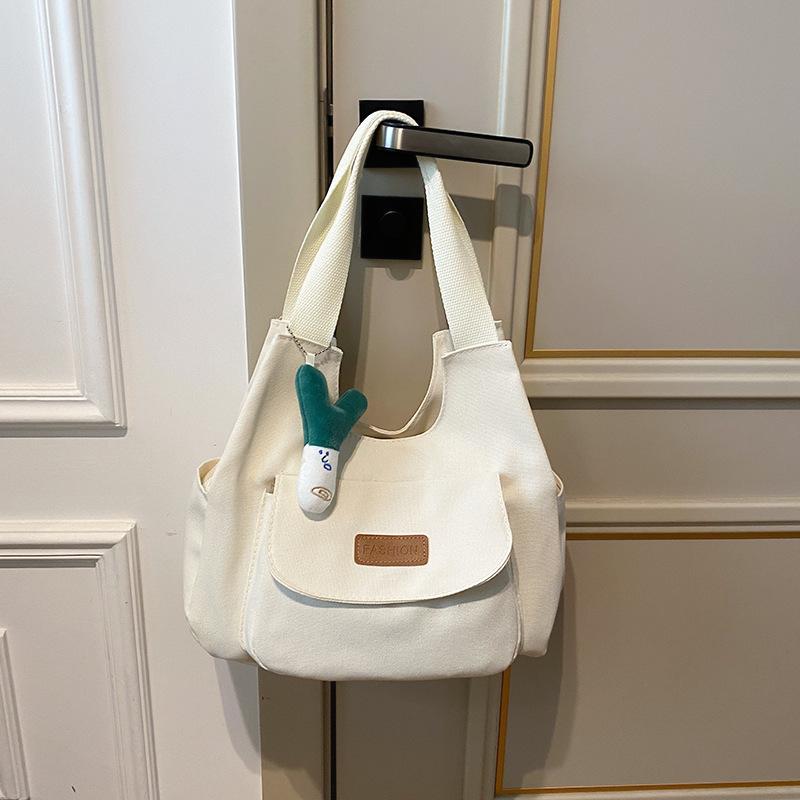 New Canvas Bag Sweet Soft Girl Shopping Handbag Trend Niche Design Women's Shoulder Bag