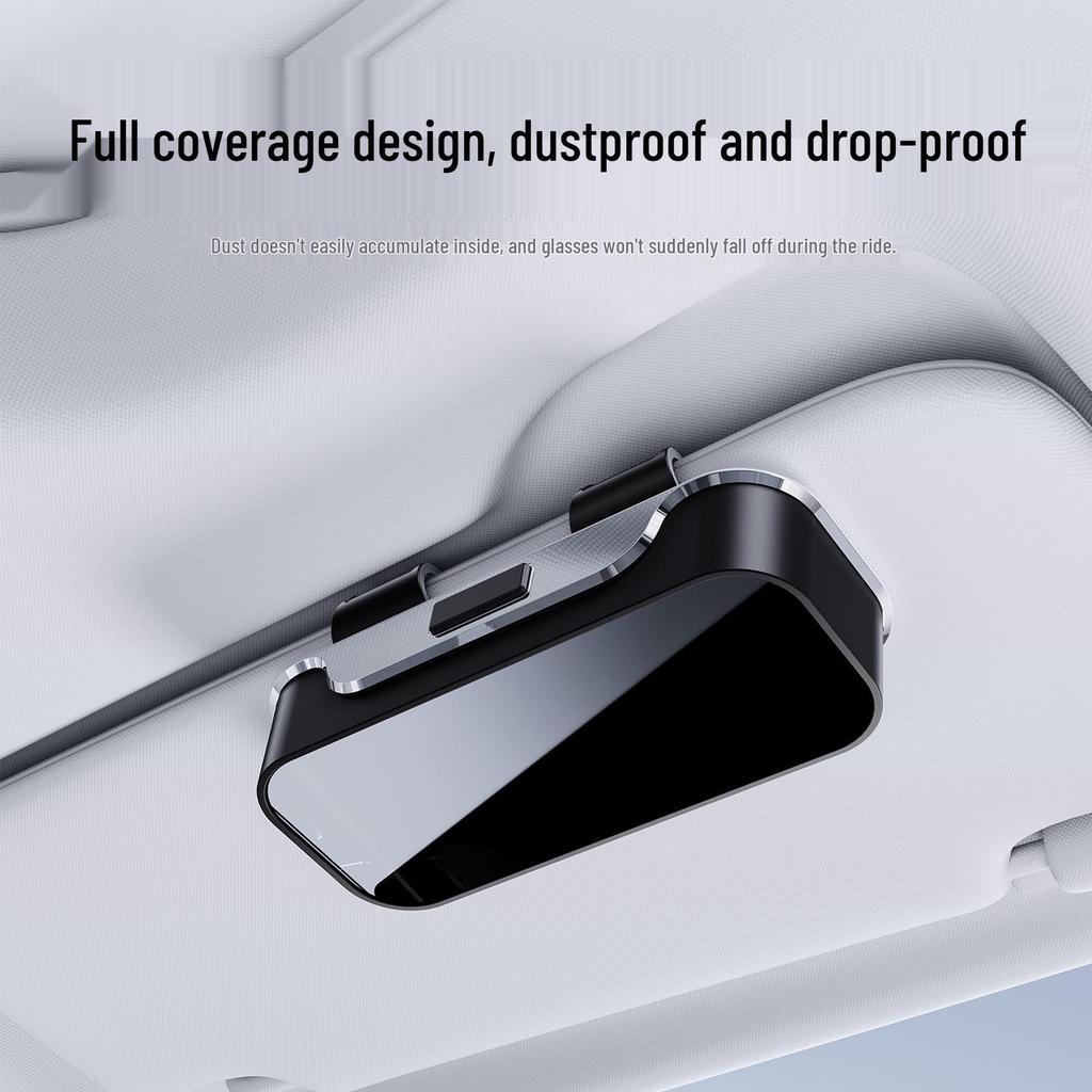 Universal Car-Mounted Sun Visor Glasses Case & Multifunctional Ticket Storage Clip