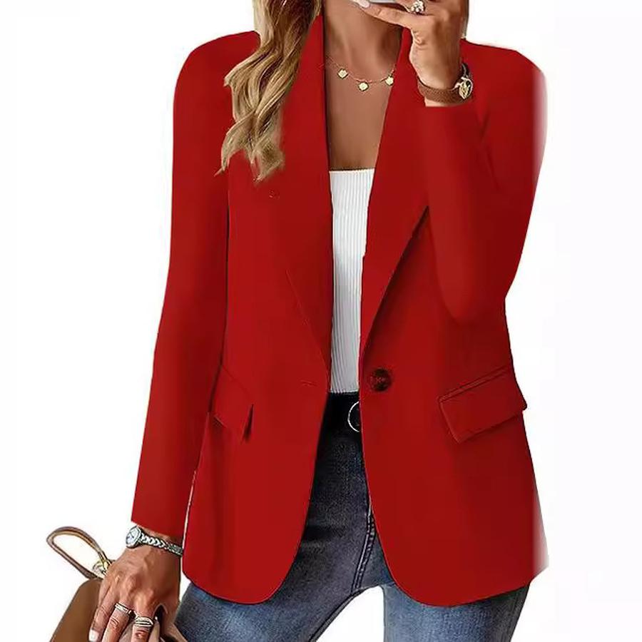  Autumn Long Sleeve Solid Color Oversized Blazer Women's Jacket