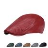 PU Leather Beret Men's Autumn and Winter Warm British Cap Simple Forward Hat Casual Painter Hat Women