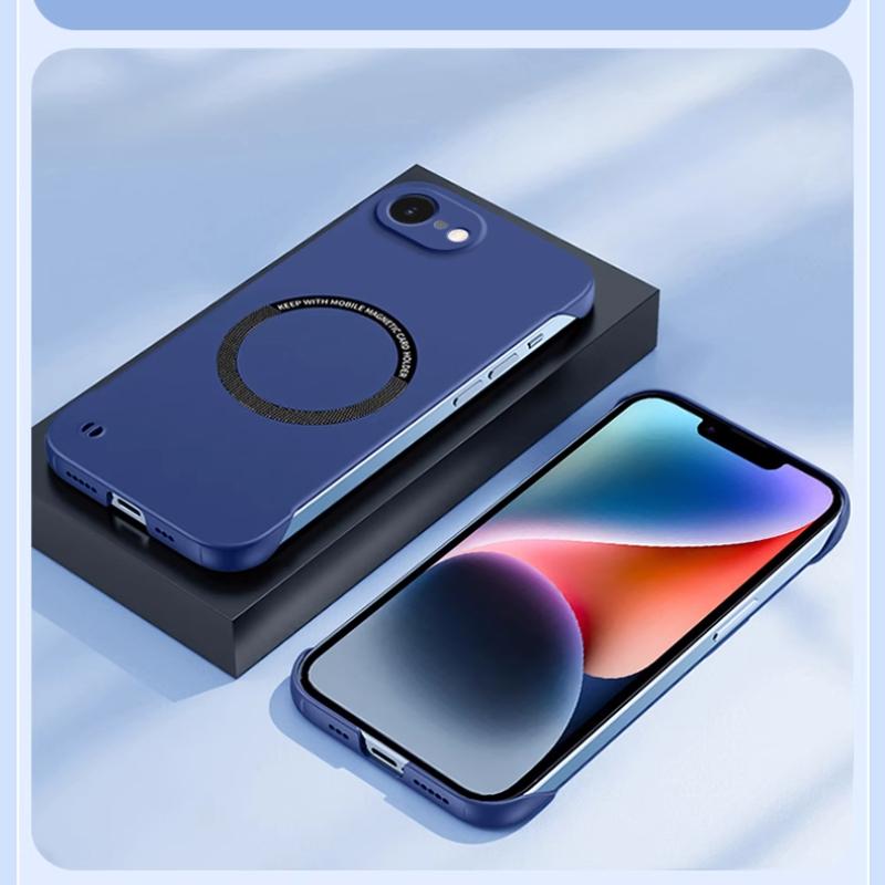 Cover For Magsafe Magnetic Frameless Case for iPhone 16 E 16 Pro Max Hard Matte Wireless Charging Back Cover Shell For Apple 16 Pro Max Capa Cover