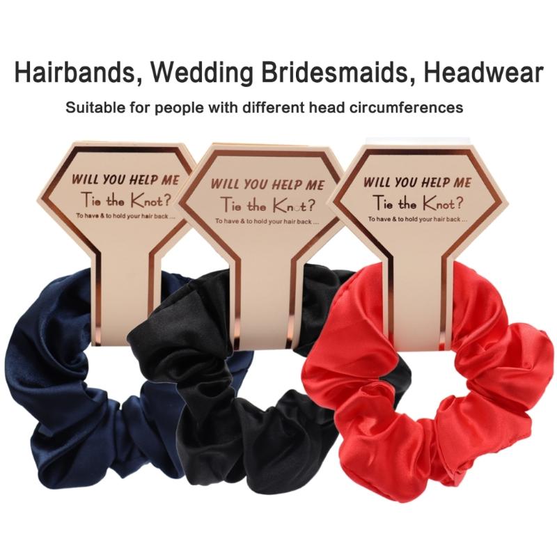 Bridesmaid HairPiece Hair Scrunchies Ponytail Holder Wedding Party Accessories Bridesmaid Scrunchies Proms Gifts 5PCS