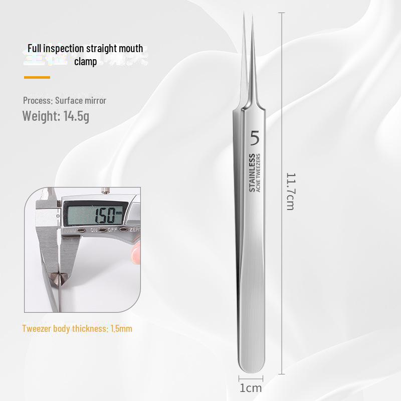 Stainless Steel Acne Needle & Blackhead Tweezers Set