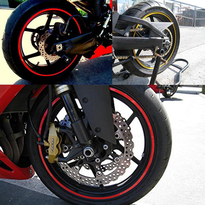 Red Reflective Rim Stripe Wheel Tape Decal Stickers For Yamaha YZF R1 R6 FZ1 R6