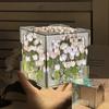Lampada da notte creativa fai da te con cubo di mare e fiore di tulipano, piccola lampada da notte tridimensionale, materiale per coppia di fidanzate