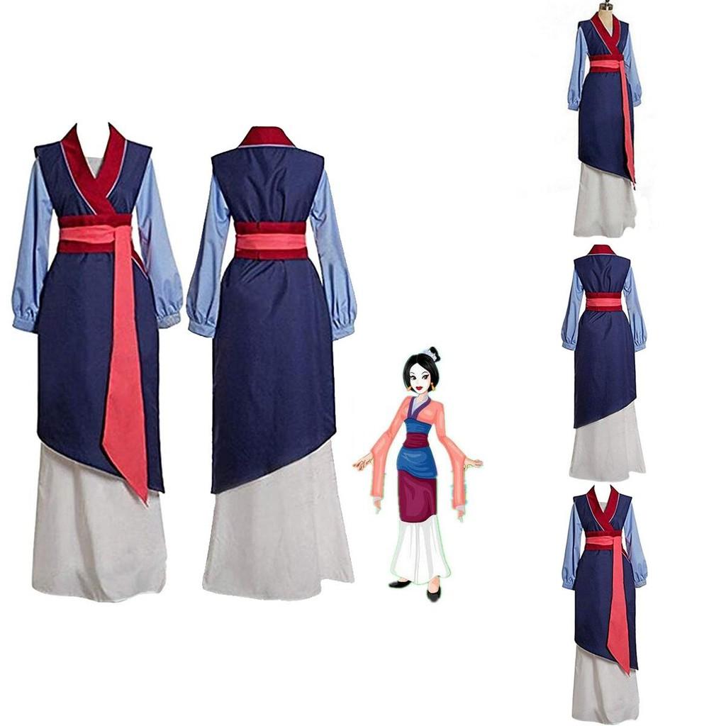 Elegantes Mulan Traditionelles Kimono-Kleid Komplettes Set für Halloween-Party Cosplay