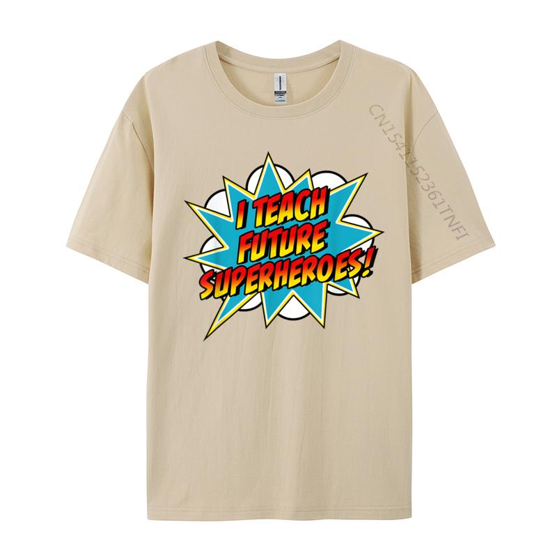 Uczę Superbohaterów Retro Komiks Super Nauczyciel Bluzki Koszulka Casual T-Shirty Najnowsza Koszulka Bawełniana z Okrągłym Dekoltem T-Shirt dla Dorosłych