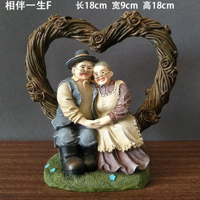 Old Man Old Lady Home Decorations Love Gift Ornament Grandpa And Grandma Grow Old Together Room Decoration Vintage Home Decor
