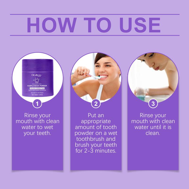 

Purple Tooth Powder - Gentle Gum-Care Tooth Powder For Teeth Cleaning, Fresh Breath, Bright & Clean Teeth, And Oral Care 1pcs