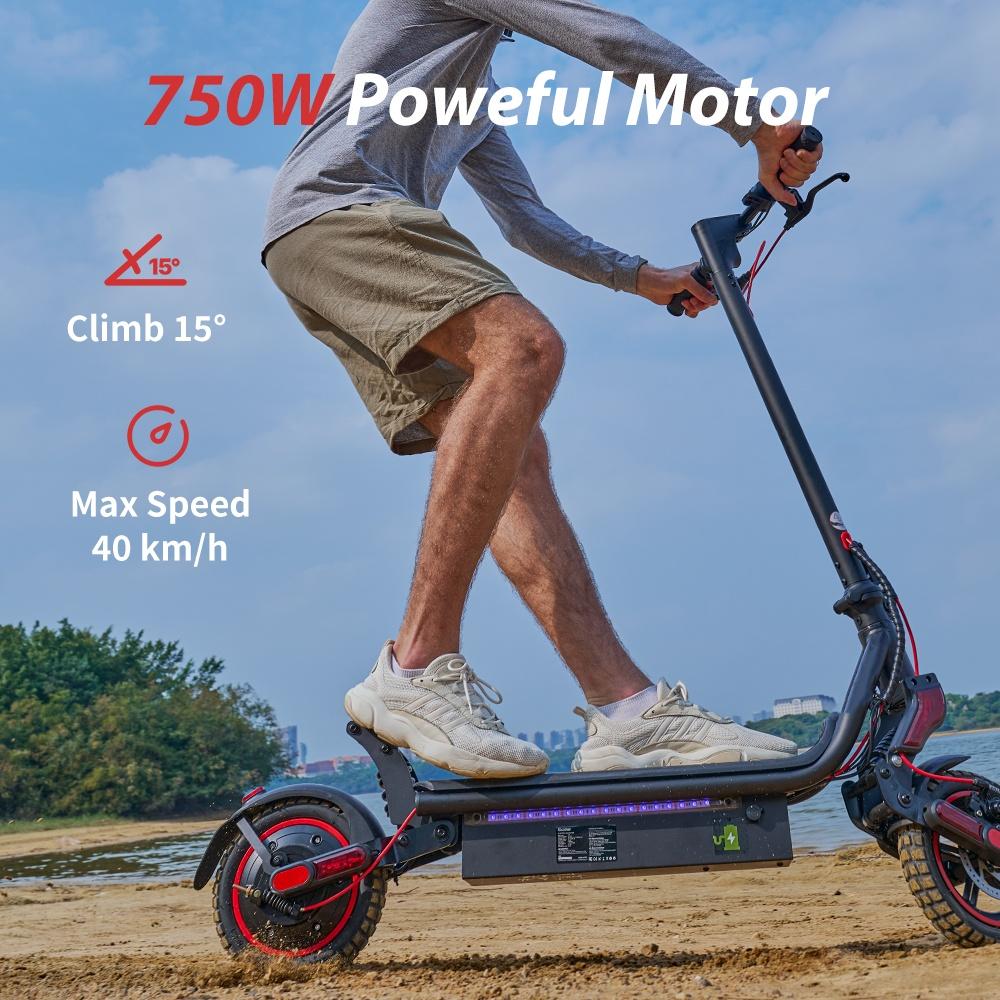 W8 Electric Scooter 750W Motor 48V14Ah Battery, 40km/h Max Speed 9.3” Off-Road Tires, Triple Brake with App Dual Suspension Escooters