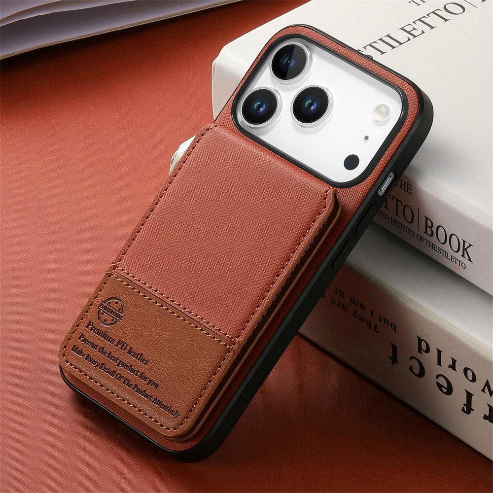 RFID Blocking Leather Card Back Phone Case for IPhone 17 Pro Max Cover Cases IPhone Air 17 16E 15 14 13 12 11 Protective Case