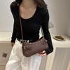 Yogodlns Retro Studded Faux Leather Shoulder Bag with Buckle Detail, Multi-Color for Daily Use Shopping Dating, Commuting and Short Trips