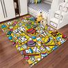 "Colorful Dental Icons with Cartoon Teeth Design. Non-slip Rug Suitable for Living Room and Bedroom Sofas."