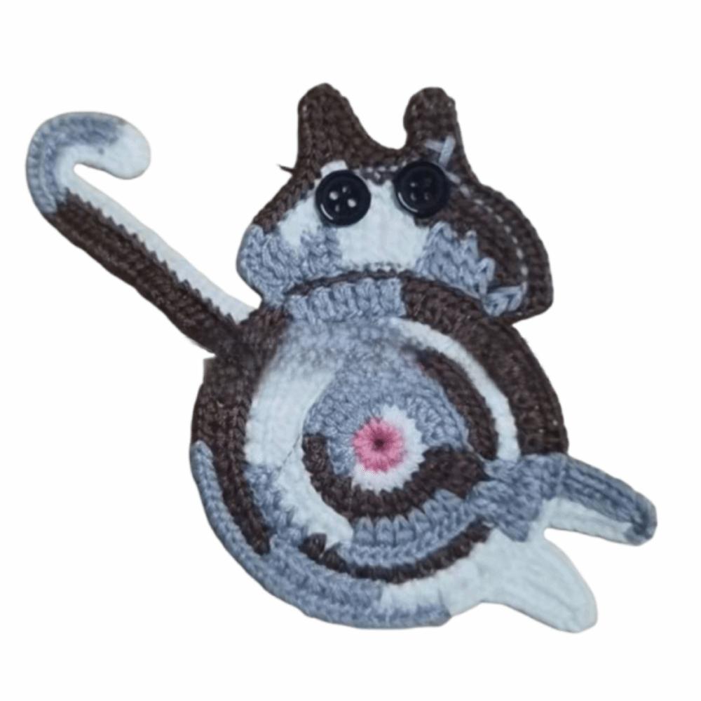 

Cute Cat Butt Coasters Knitted Non-Slip Crochet Drink Mat Heat-Resistant Easy To Clean Cute Cat Coasters Table Protection