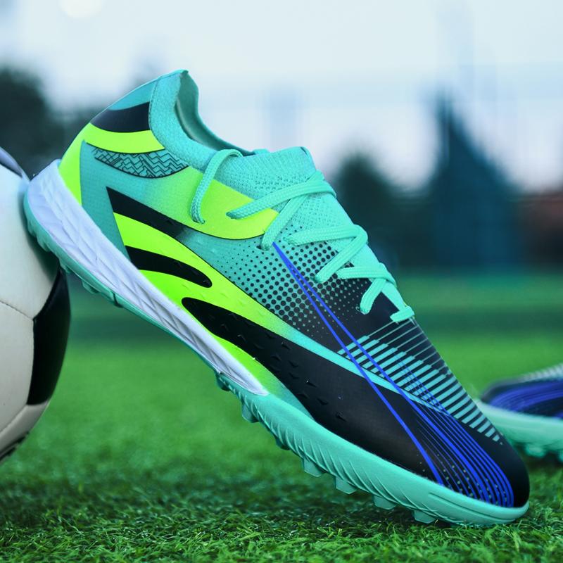 New Mens Soccer Shoes Boys Adults Futsal Sports Football Boots Grass Cleats Indoor Outdoor Ultralight Long Spikes Turf FG/TF