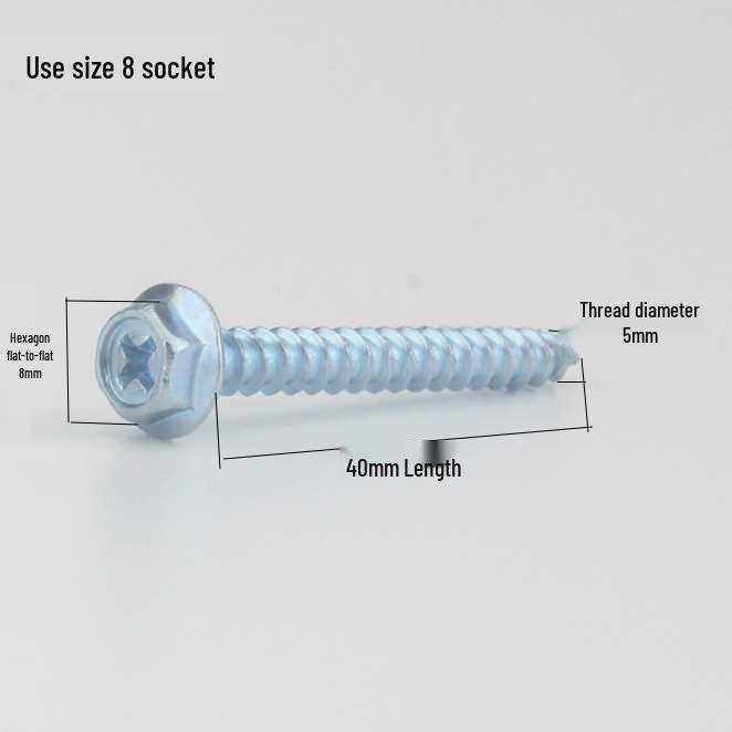 Hex Flange Phillips Self-Tapping Screw with Washer for Wood and Cabinet Installation