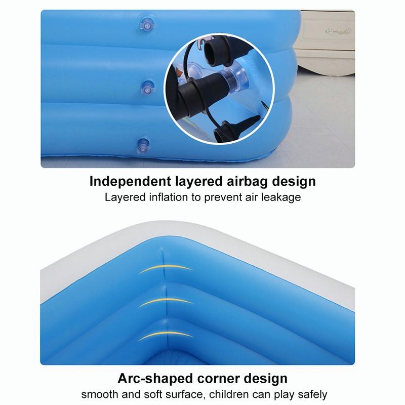 Baby Swimming Pool Inflatable Secure Design Kids Splash Pad Air Pump Included