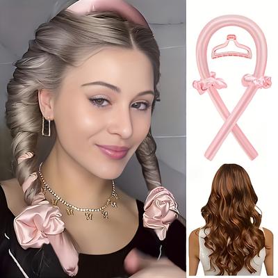 Heatless Curling Set - Satin Curler for Nighttime Curls - Headband Non-Heat Curler - Gentle and Hair Care