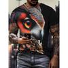 3D Print Colorful Cool Owl T Shirt for Men Fun Animal Pattern Short-Sleeved Tees Harajuku Streetwear Tops O-Neck T-Shirt