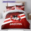 St George Dragons Pattern Bedding Set Quilt Cover Pillowcase Home Decor Gift (1 * duvet cover + 2 * pillowcase, without core)