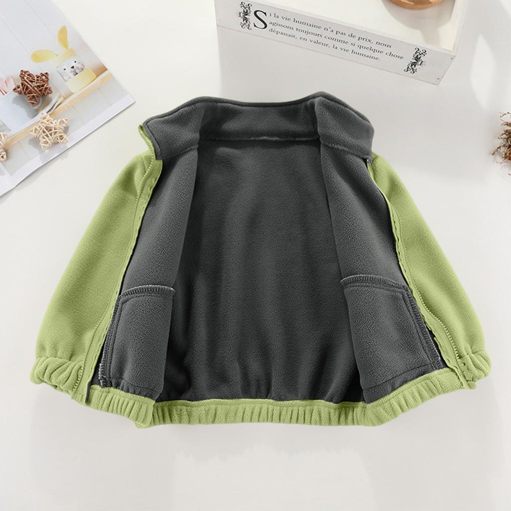 Children's Fashionable Casual High-neck Fleece Thick Long-sleeved Top Jacket