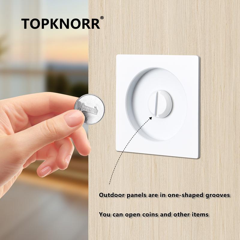 Square Pocket Door Lock Left and Right Sliding Door Lock Invisible Door Handle Bedroom Sliding Door Hook Lock Embedded Safety