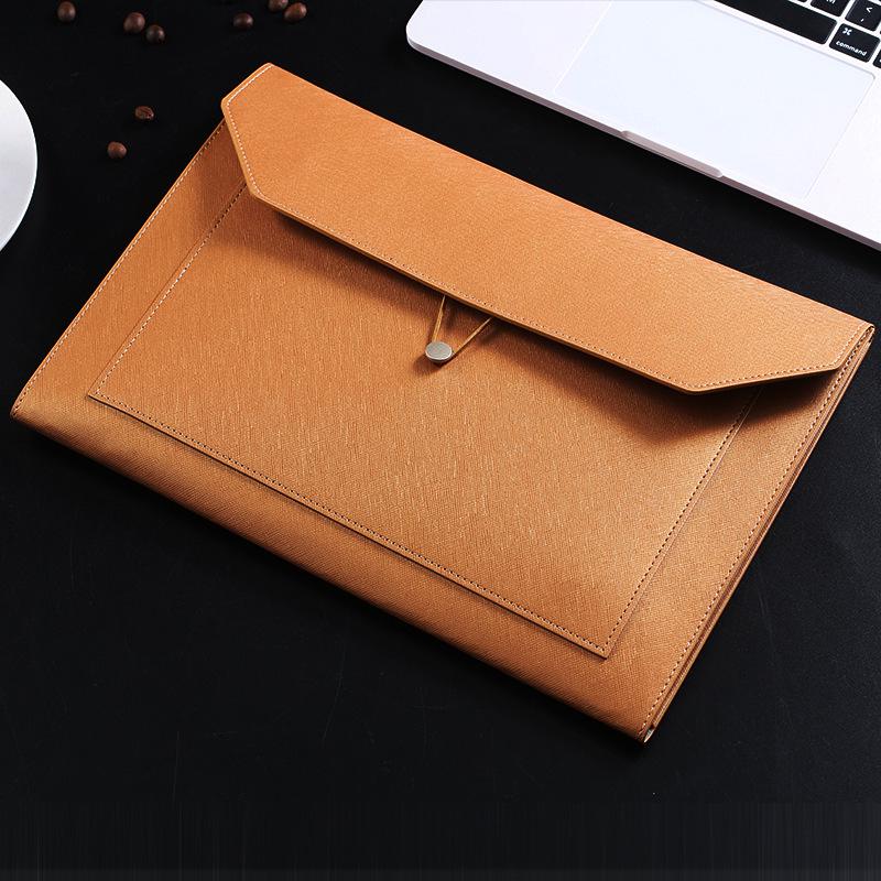 A4/A5 PU Leather Magnetic Document Bag - Large Capacity Storage for Business and Office.