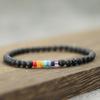 New Men Bracelet 4mm Howlite Onyx Volcanic Obsidian LBGT Braclet Women Natural Stone Bead Braslet Casual Accessory Gift for Him