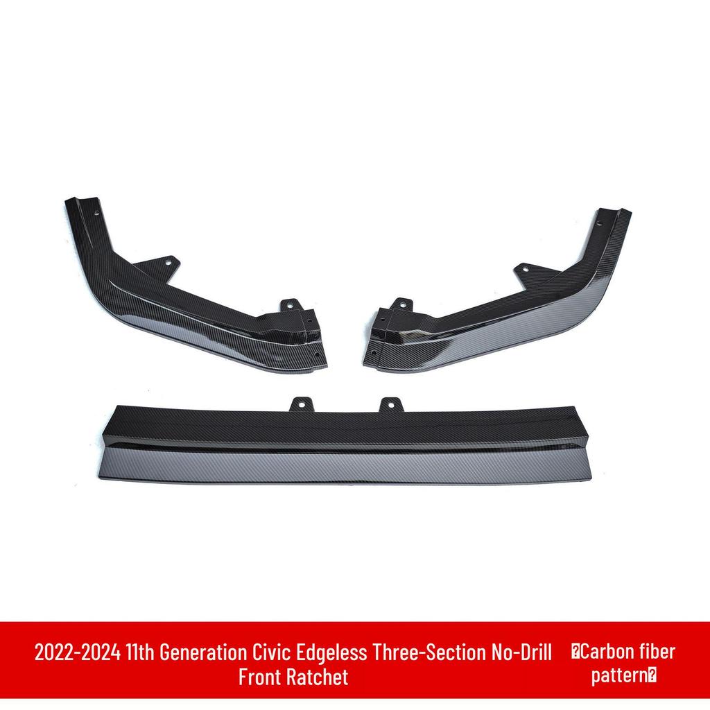 Honda Civic 2022 11th Gen: Upgraded Front Splitter, Rear Wing, Frameless Front Lip, Body Kit, & Rear Lip.