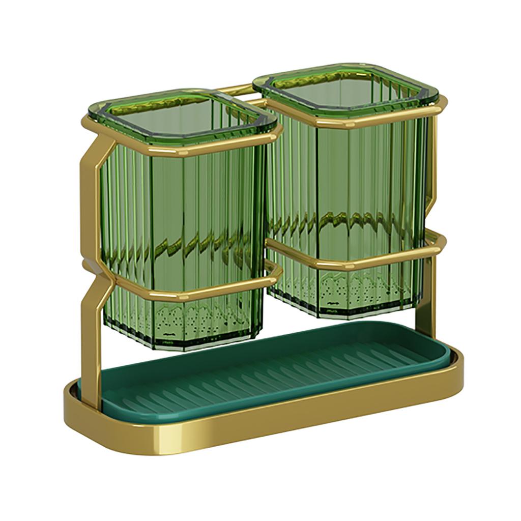 Chopstick Draining Container Double Compartment Keep Drying Utensil Hanging Storage Rack for Kitchen