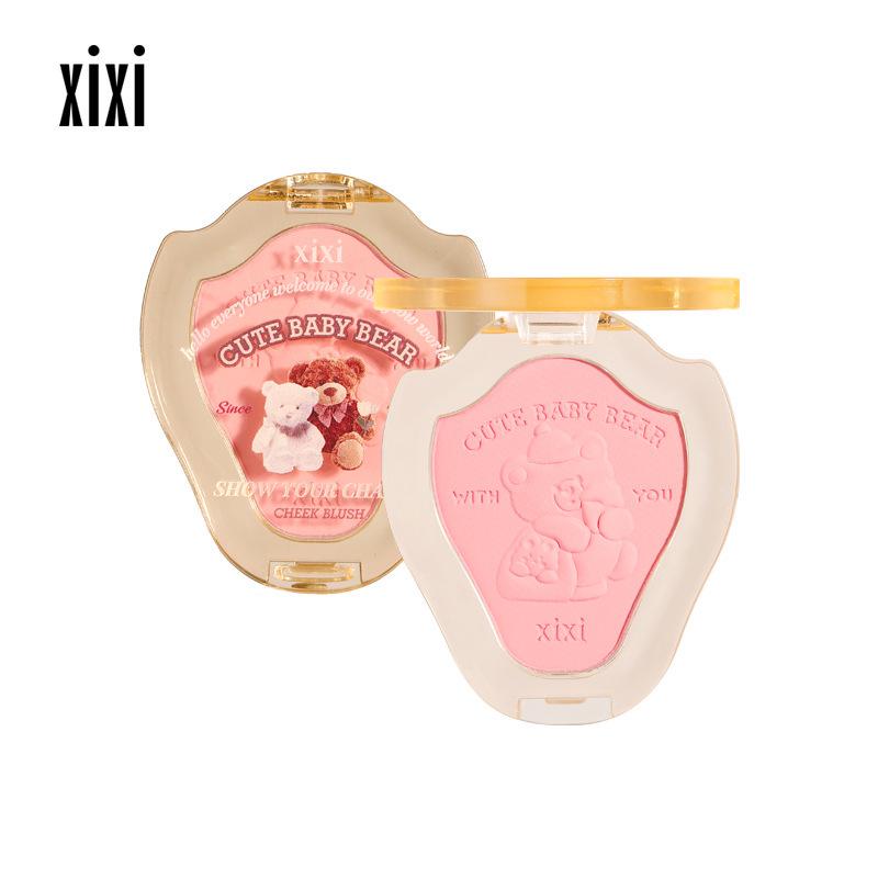Makeup Xixi Working Bear Matte Blush: Mauve Peach for Natural Nude Makeup, Highlighting, and Contouring.