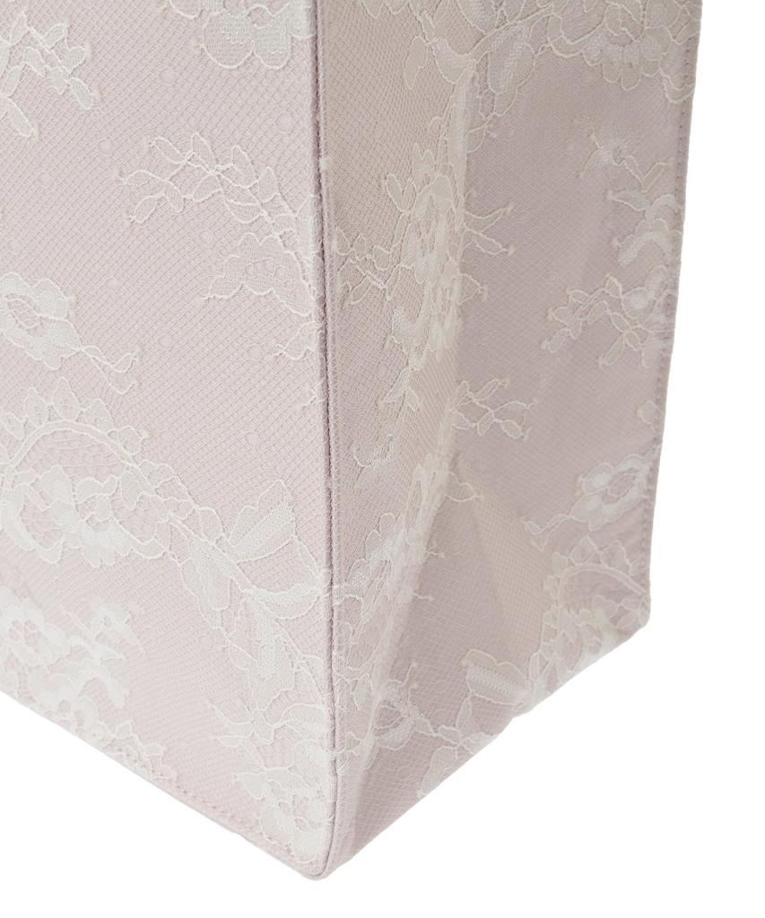 Maison De FLEUR Lace Frill Handle Square Tote Bag, Light Pink, Size F, 08000893600