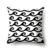 Polyester Pillowcase Black and White Printed Pillowcase Waist Cushion Cover Geometric Cushion Head Cushion Cover