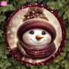 Vintage Snowman Tin Sign Wall Art 2D Flat Metal Christmas Decor for Garden Bar Cafe Holiday