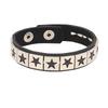 90s New Gothic Punk Black PU Leather Star Bracelet Chains Women Men Cuff Wrap Bracelet Bangle Jewelry Gift