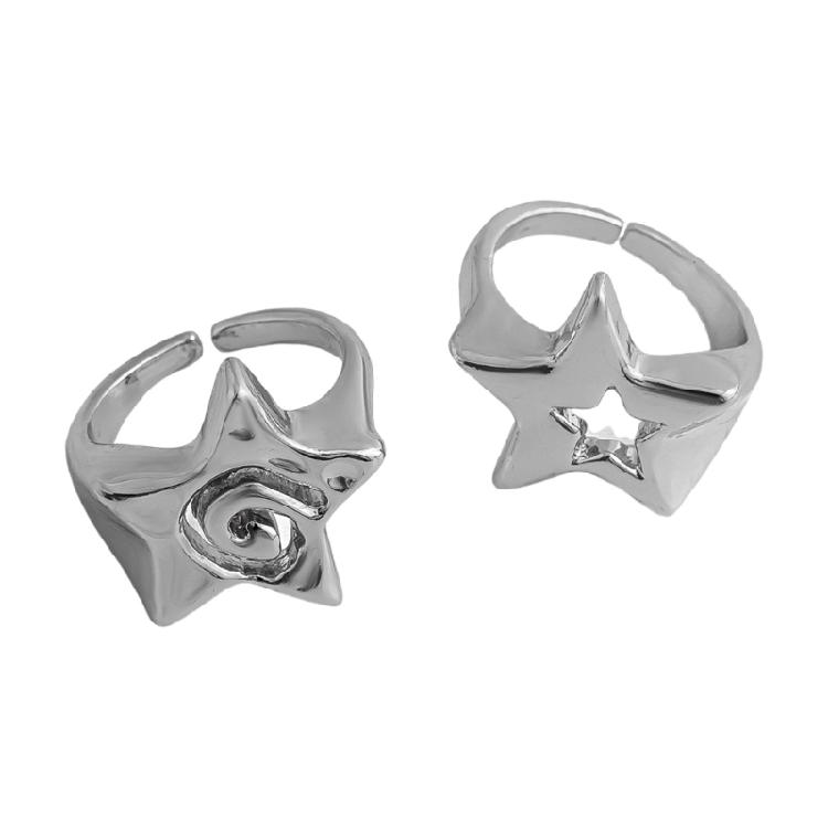 Sophisticated Star Finger Rings Unique Star Rings Delicate Finger Joint Designs Open Rings for Gatherings 1