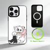 C-Cute cat man Phone Case For iPhone 17 16 15 14 13 12 Pro Max Plus for Mirror Wireless Magnetic Cover