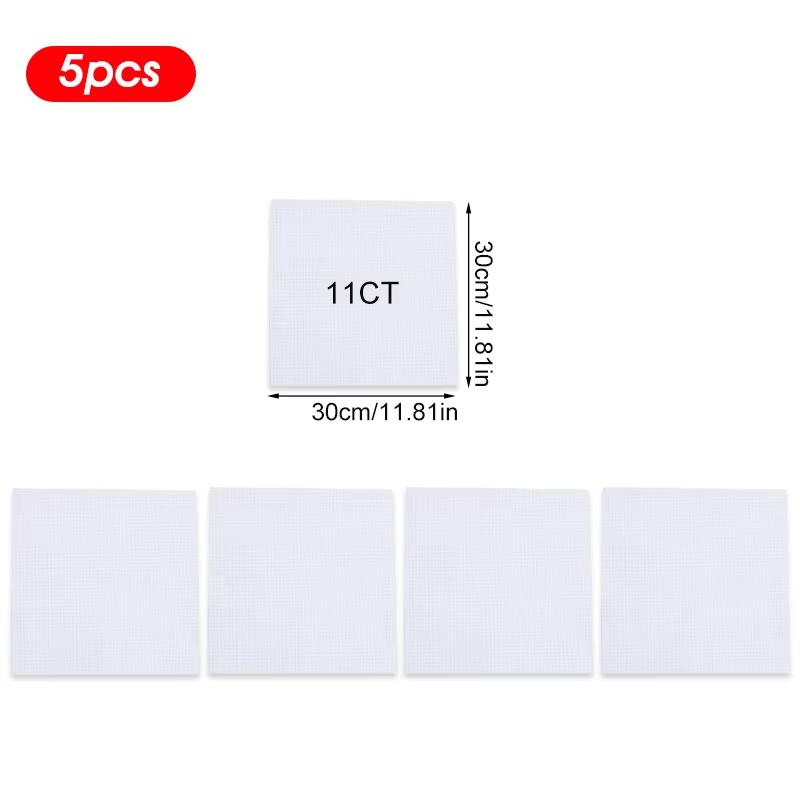 

11CT 5Pcs Aida Ткань Diy Cross Stitch Ткань для вышивки крестом Хлопковая ткань для вышивки Сетка для вышивки холст листы 30x45см 30x30см