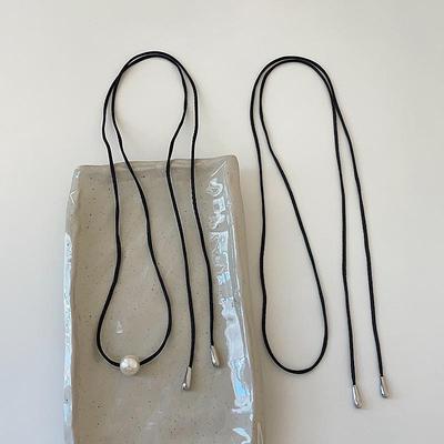 Korea Zwart Koord Parel Hanger Ketting: Veelzijdige, High-End Mode Choker