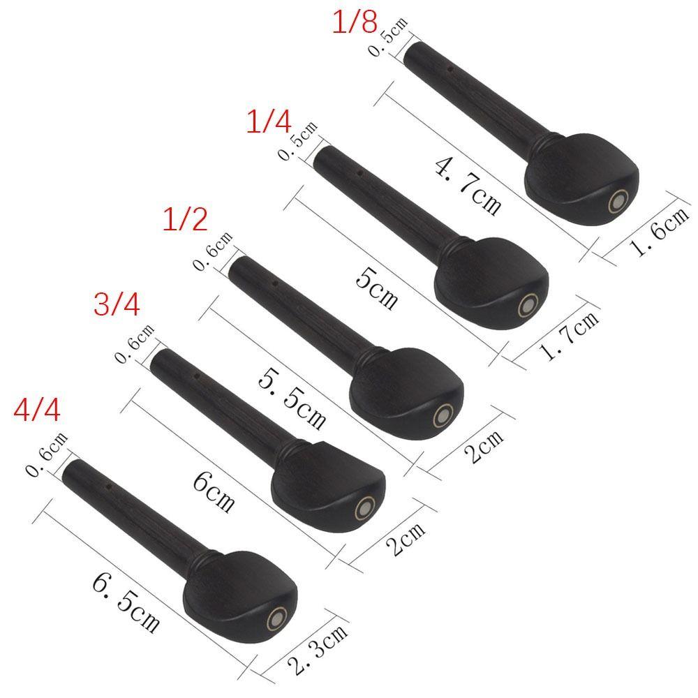 4Pcs Ebony Violin Pegs 5 Different Sizes Violin String Tuners High Quality Violin Tuning Pegs
