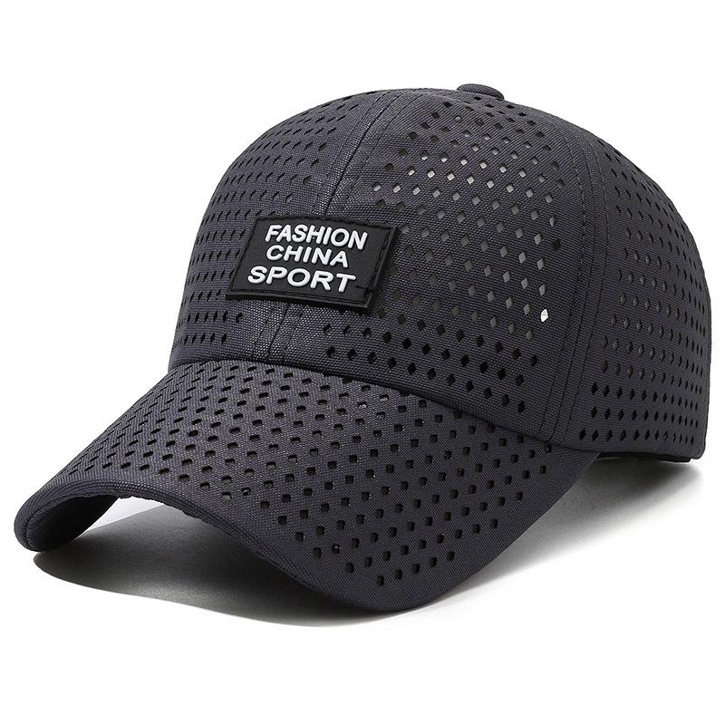 

Новая дышащая сетчатая кепка с ромбовидной перфорацией, быстросохнущая бейсболка для спорта на открытом воздухе, кепка от солнца для мужчин и женщин Adjustable темно-серого